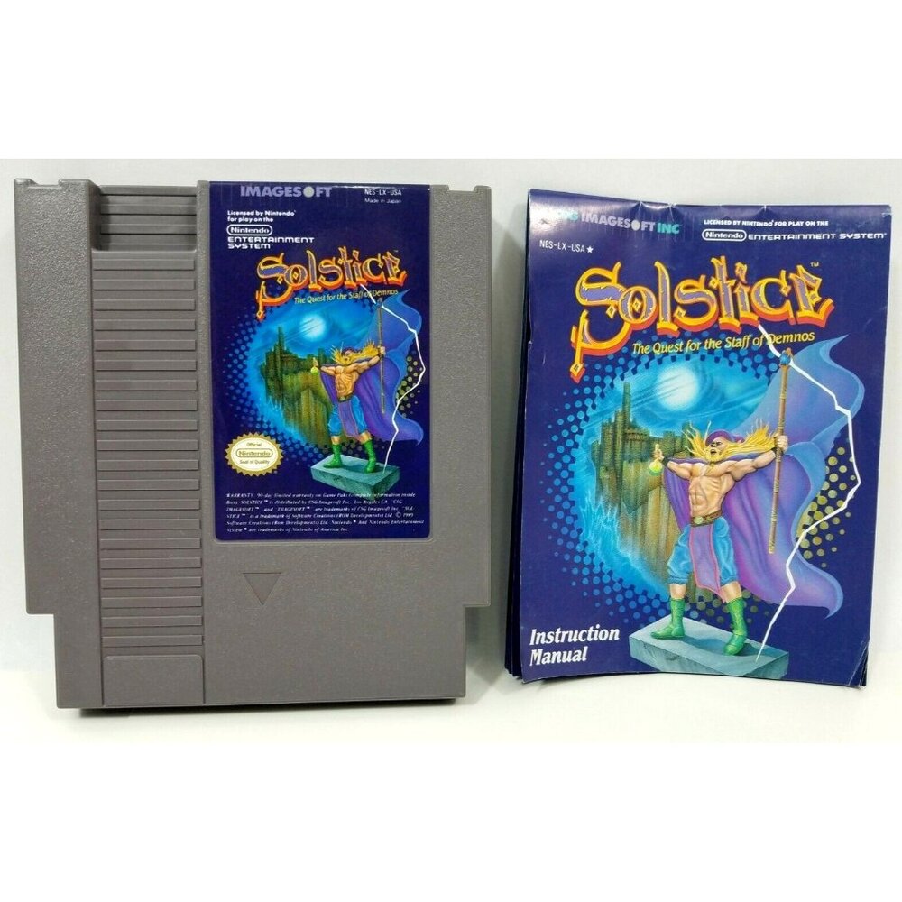 Solstice The Quest for the Staff of Demnos Nintendo NES Manual Authentic Tested